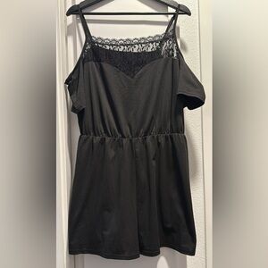 Shein black romper elastic waist 1XL